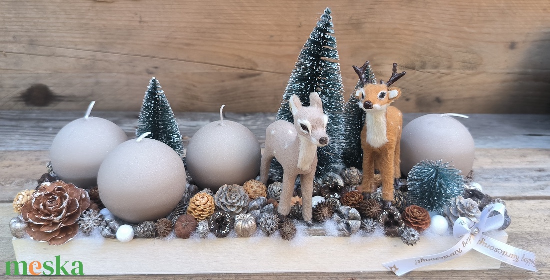 Téli erdő adventi tál - karácsony - adventi díszek - adventi asztaldísz - Meska.hu
