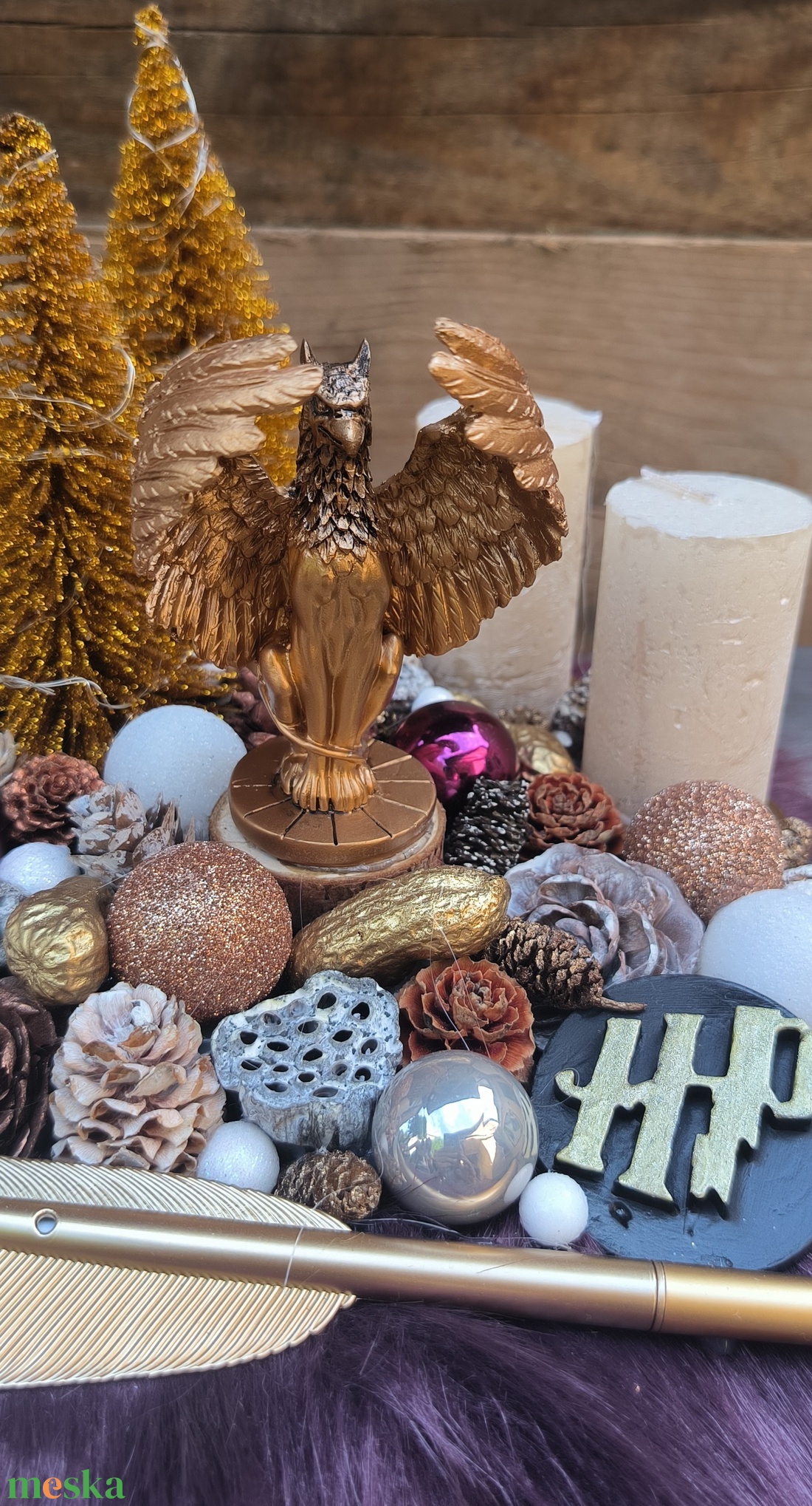 Harry Potter Adventi Koszorú 30 cm - karácsony - adventi díszek - adventi gyertyadíszek és koszorúdíszek - Meska.hu