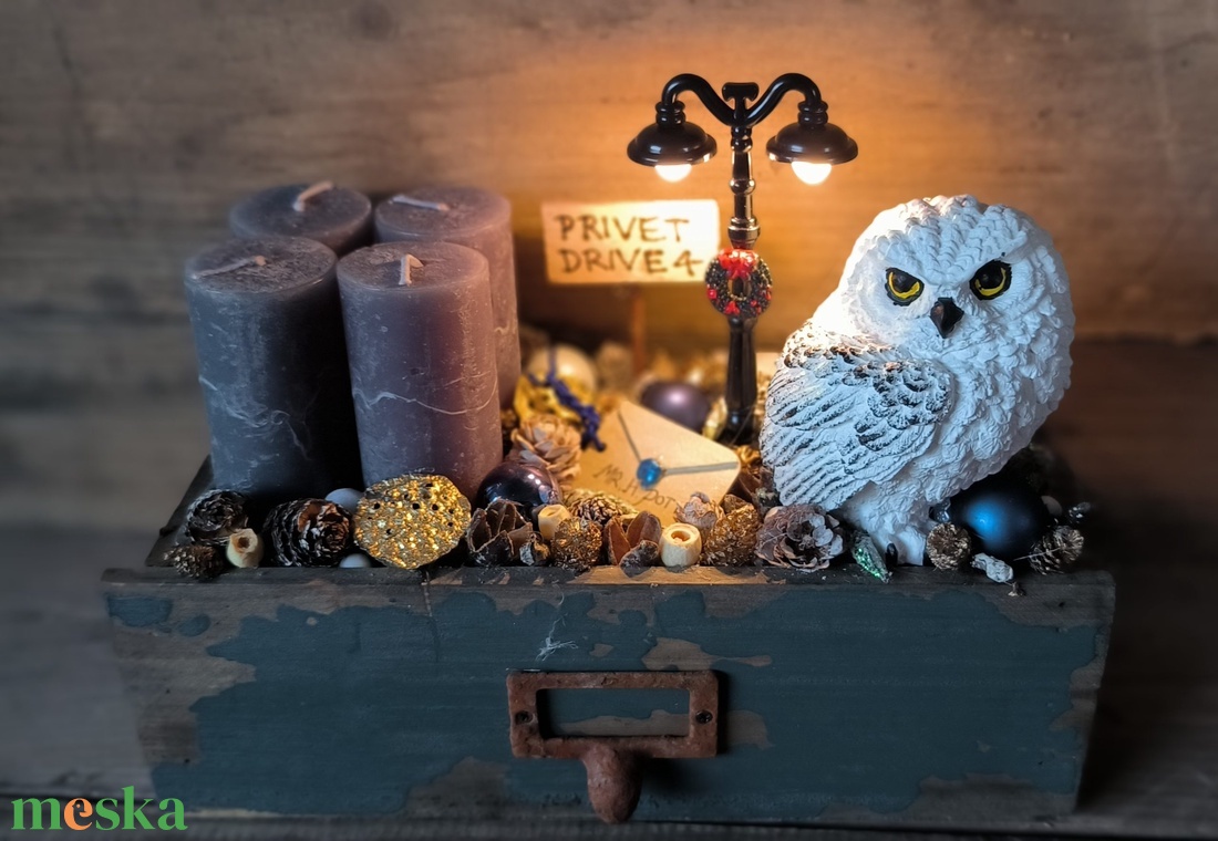 Harry Potter adventi láda - karácsony - adventi díszek - adventi koszorú - Meska.hu