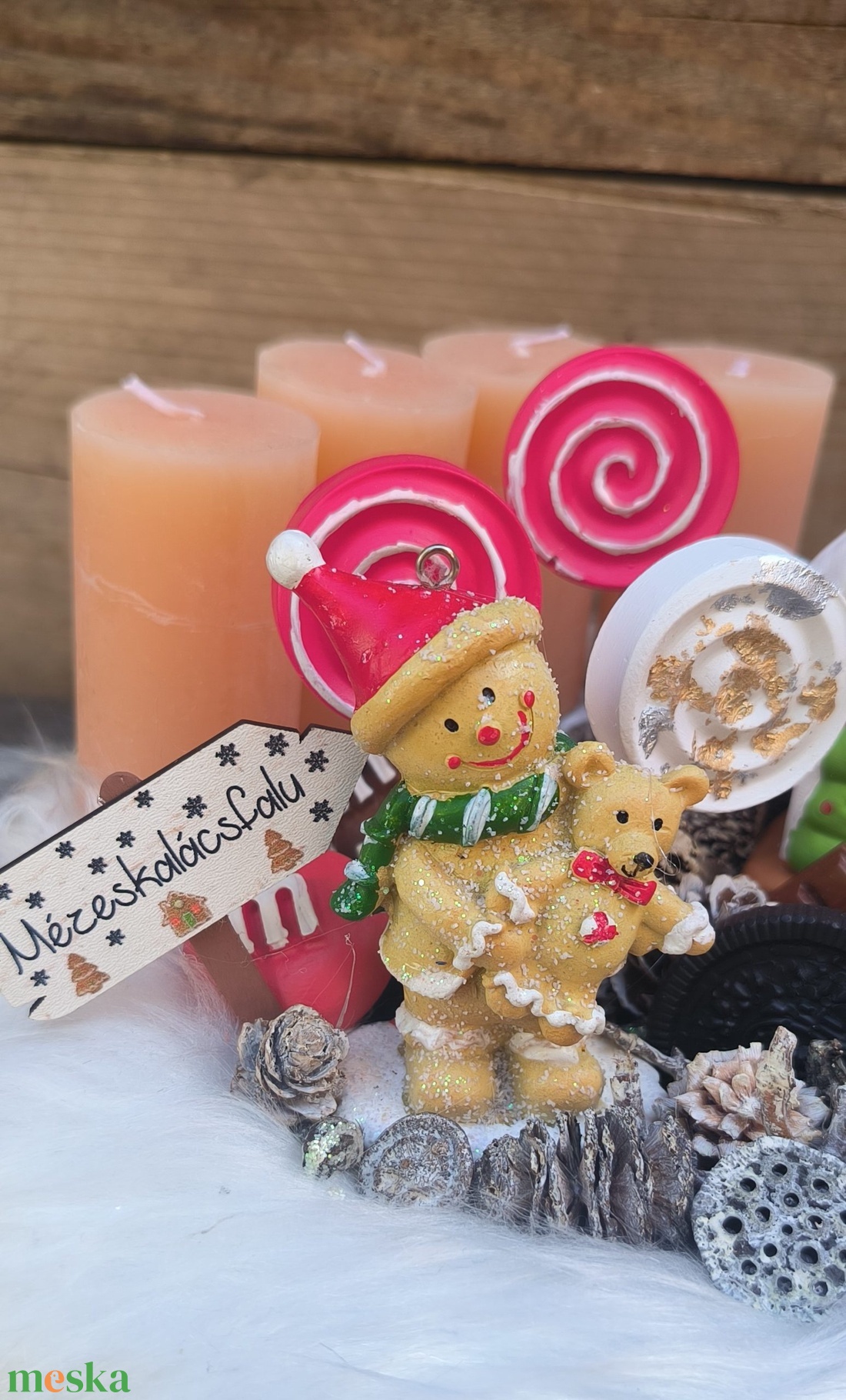 Mézeskalács falu adventi koszorú - karácsony - adventi díszek - adventi gyertyadíszek és koszorúdíszek - Meska.hu