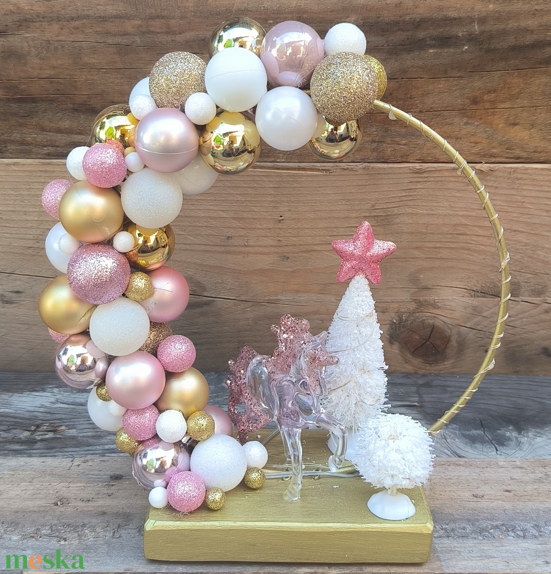 Unikornisos karikás dísz - karácsony - adventi díszek - adventi asztaldísz - Meska.hu