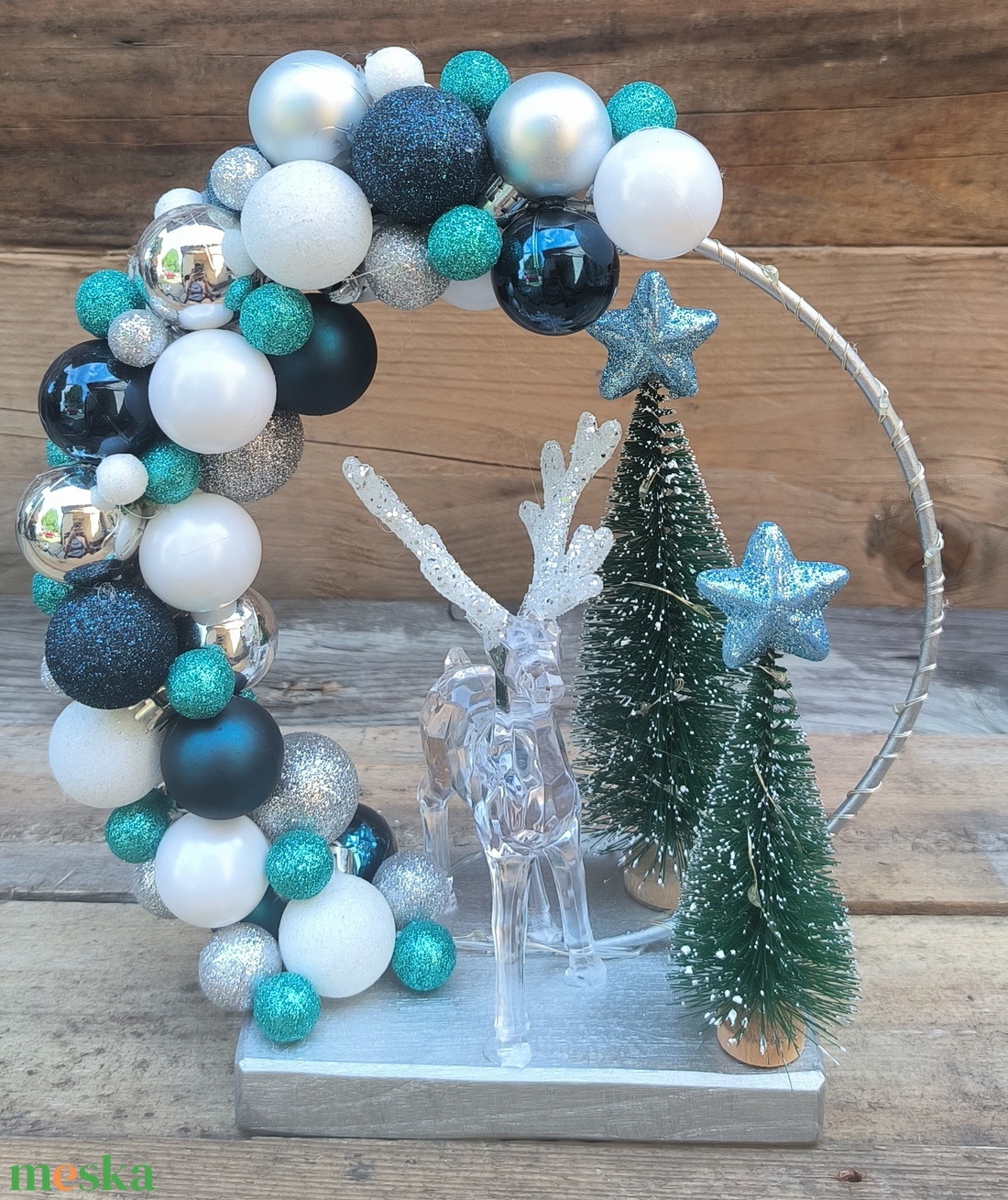 Szarvasos karikás dísz - karácsony - adventi díszek - adventi asztaldísz - Meska.hu