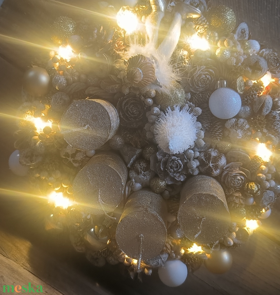 Angyalkás adventi - karácsony - adventi díszek - adventi asztaldísz - Meska.hu