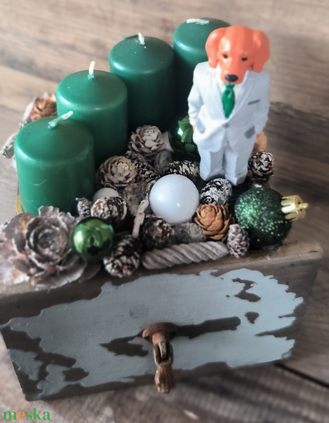KutyaÚr adventi ládika - karácsony - adventi díszek - adventi gyertyadíszek és koszorúdíszek - Meska.hu