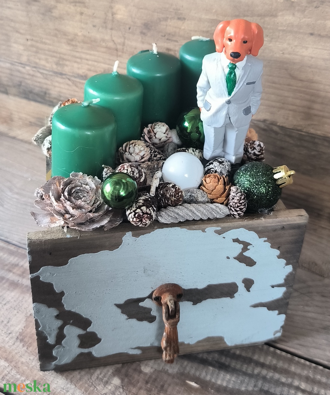 KutyaÚr adventi ládika - karácsony - adventi díszek - adventi gyertyadíszek és koszorúdíszek - Meska.hu