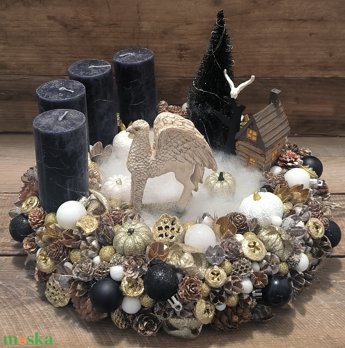 Harry Potter Adventi Koszorú  - karácsony - adventi díszek - adventi asztaldísz - Meska.hu