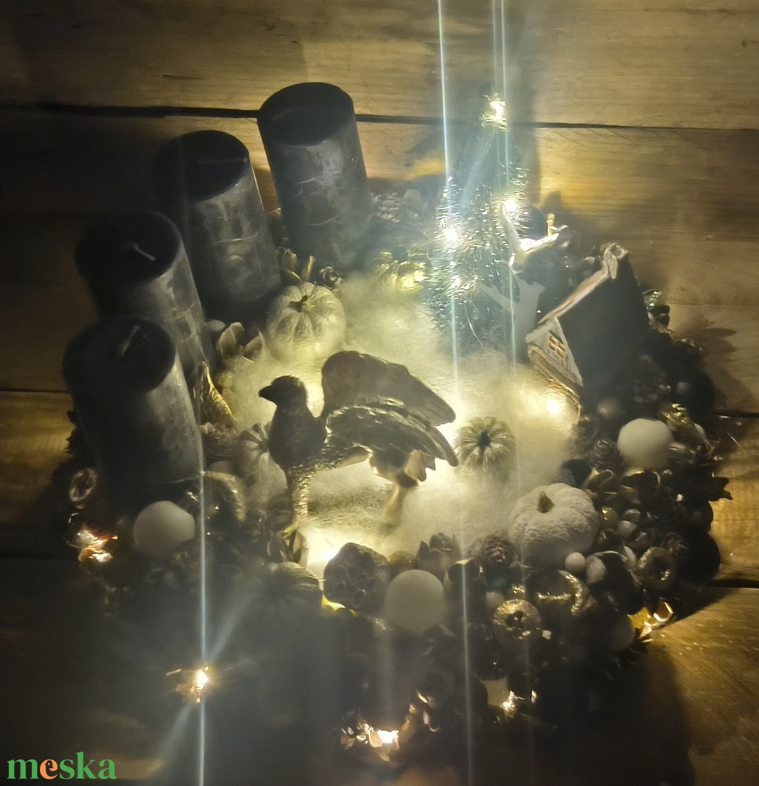 Harry Potter Adventi Koszorú  - karácsony - adventi díszek - adventi asztaldísz - Meska.hu