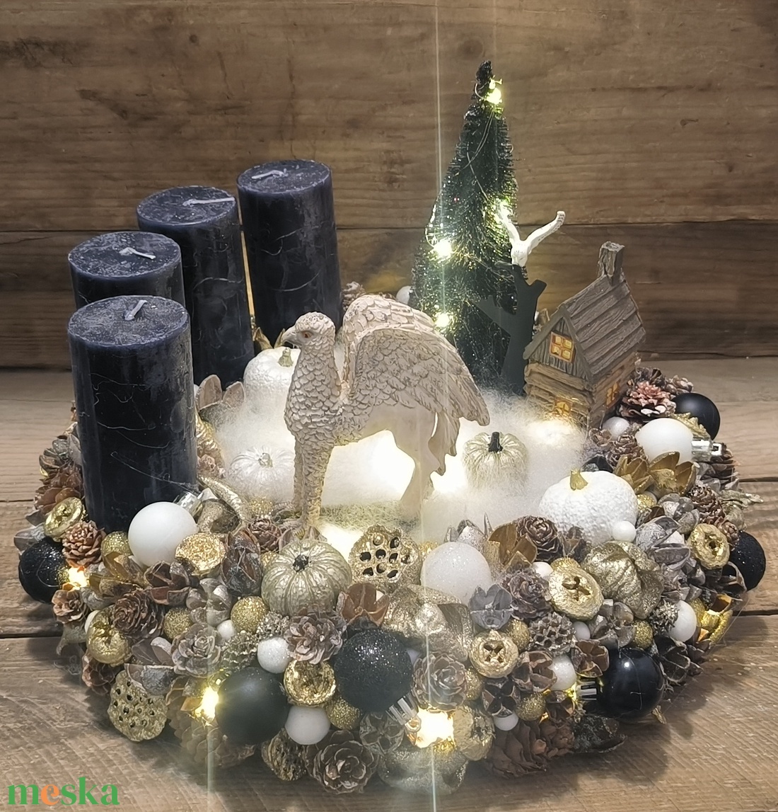 Harry Potter Adventi Koszorú  - karácsony - adventi díszek - adventi asztaldísz - Meska.hu