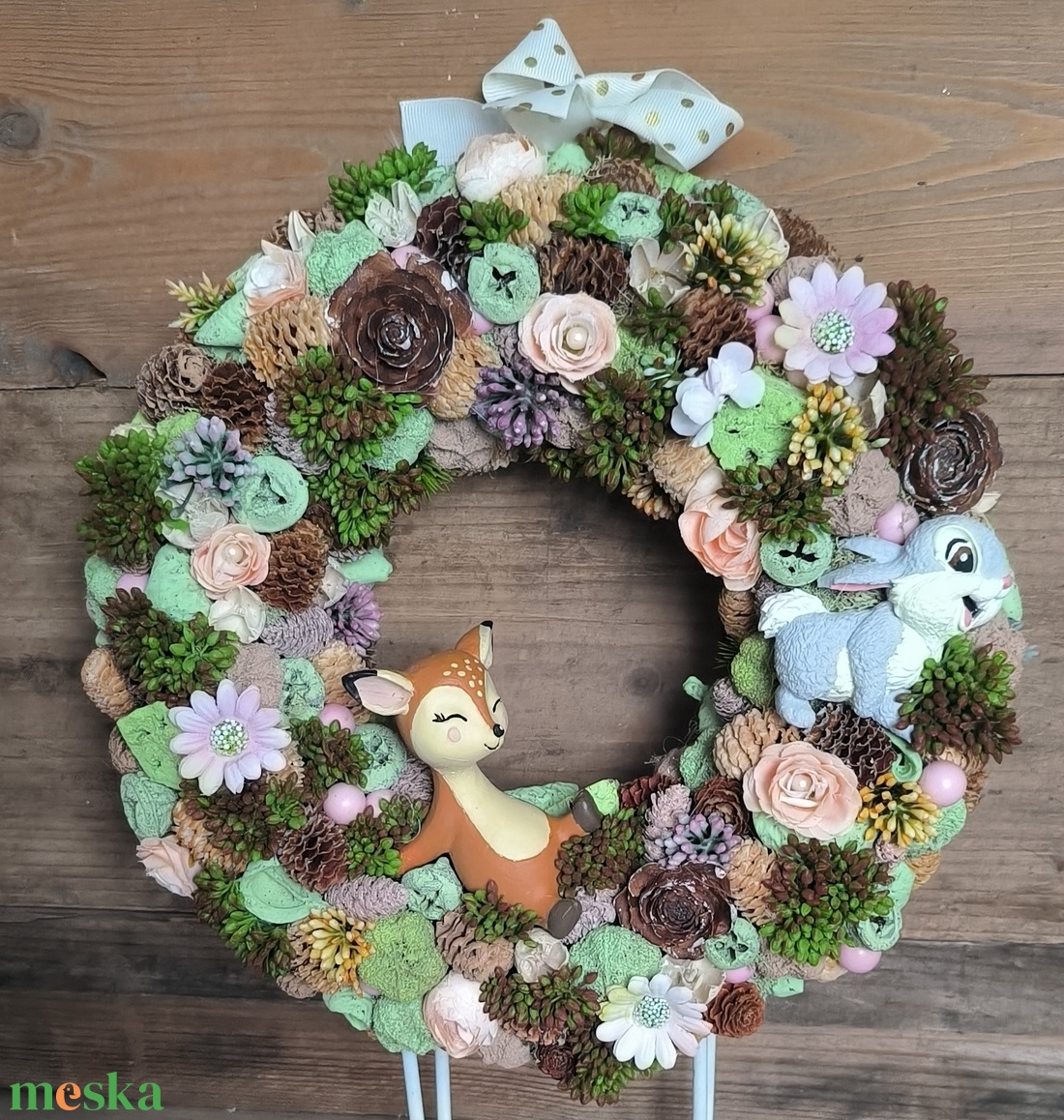 Bambi tavaszi kopogtató - otthon & életmód - dekoráció - ajtó- és ablak dekoráció - ajtódísz & kopogtató - Meska.hu