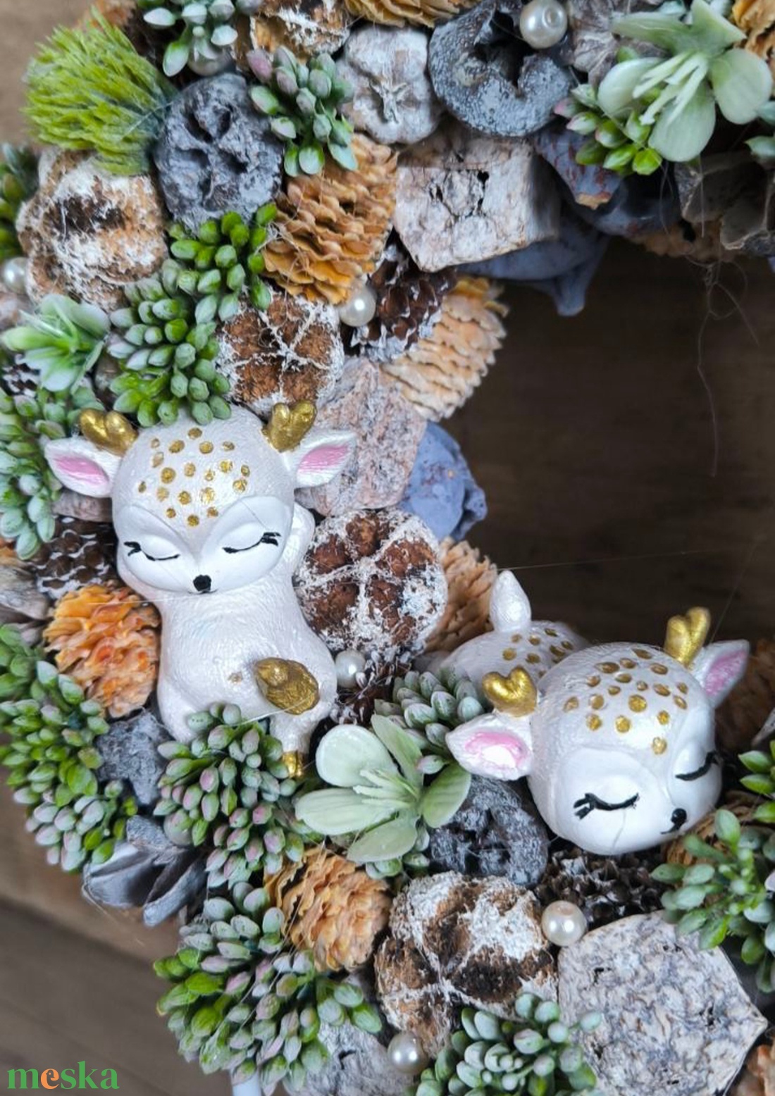 Alvó őzikék kopogtató  - otthon & életmód - dekoráció - ajtó- és ablak dekoráció - ajtódísz & kopogtató - Meska.hu