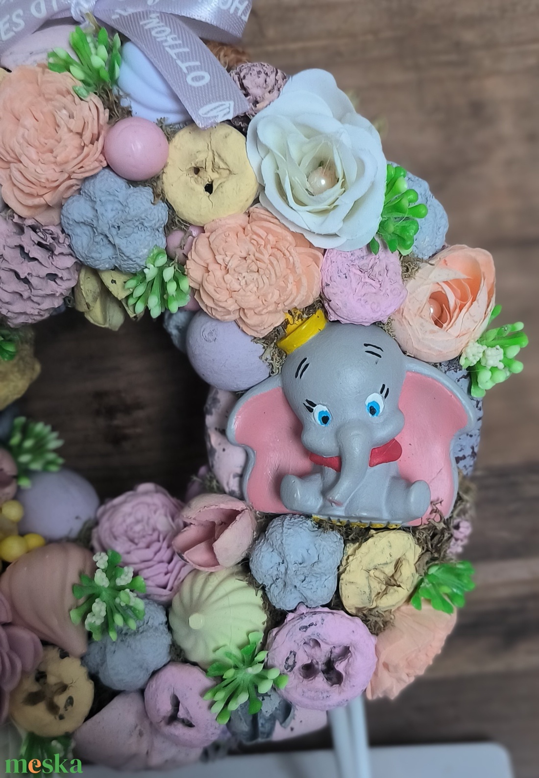 Dumbó tavaszi kopogtató - otthon & életmód - dekoráció - ajtó- és ablak dekoráció - ajtódísz & kopogtató - Meska.hu