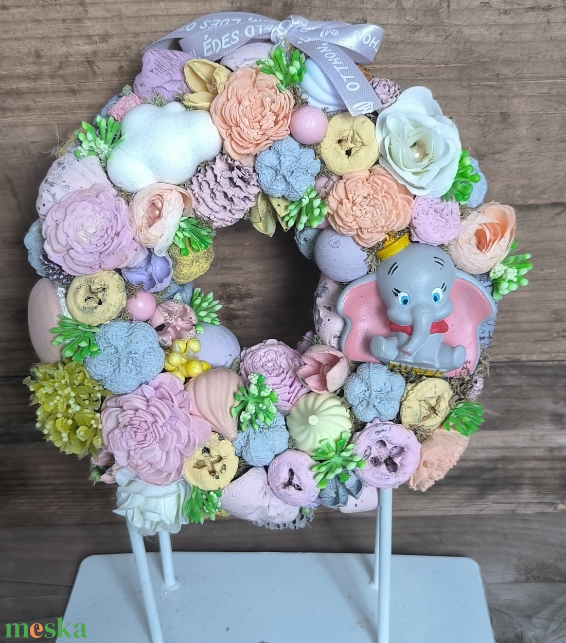 Dumbó tavaszi kopogtató - otthon & életmód - dekoráció - ajtó- és ablak dekoráció - ajtódísz & kopogtató - Meska.hu