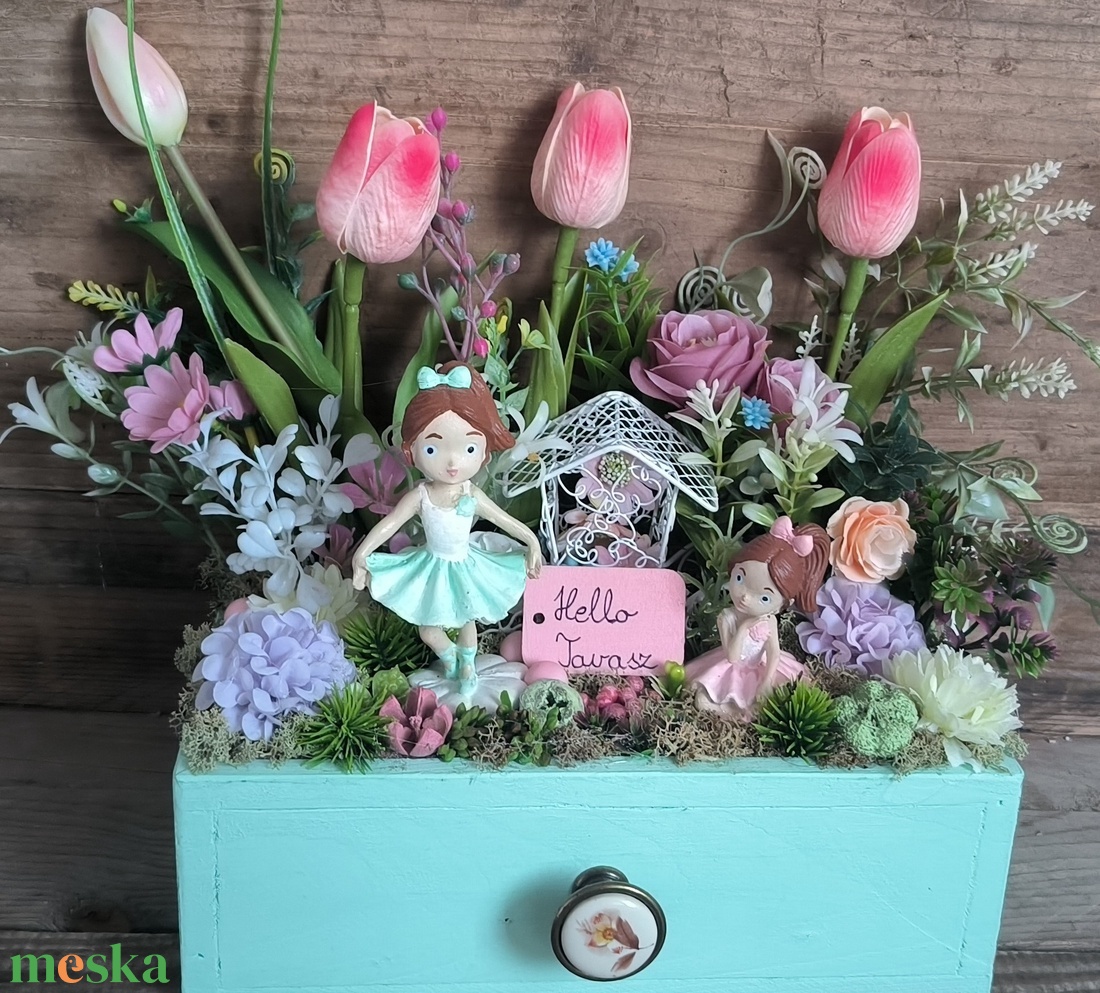 Hello Tavasz � balerinák és virágok varázsa - otthon & életmód - dekoráció - asztal és polc dekoráció - asztaldísz - Meska.hu