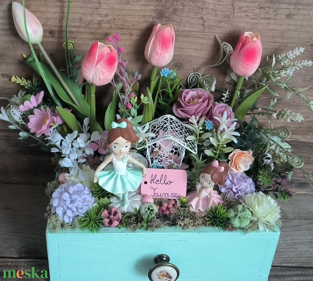 Hello Tavasz � balerinák és virágok varázsa - otthon & életmód - dekoráció - asztal és polc dekoráció - asztaldísz - Meska.hu
