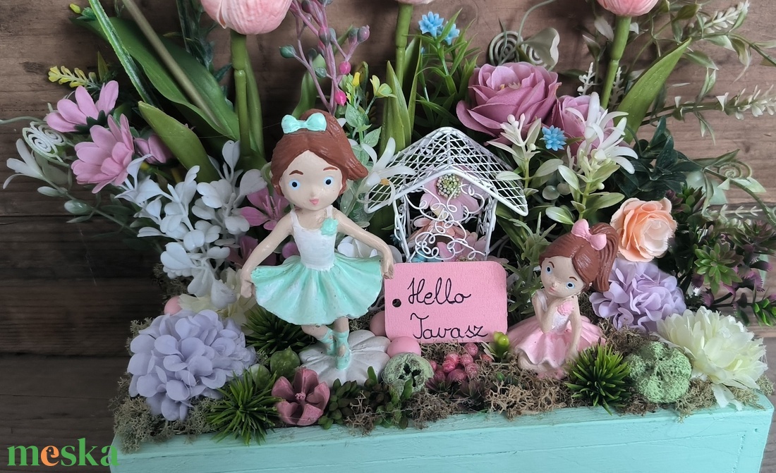 Hello Tavasz � balerinák és virágok varázsa - otthon & életmód - dekoráció - asztal és polc dekoráció - asztaldísz - Meska.hu