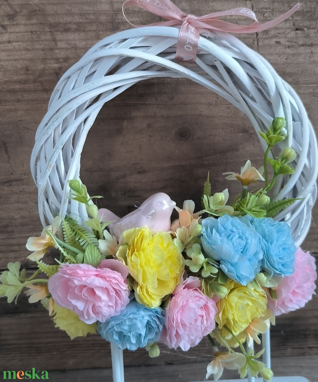 Tavasz a bejárati ajtón � kézzel készült, tavaszi kopogtató - otthon & életmód - dekoráció - ajtó- és ablak dekoráció - ajtódísz & kopogtató - Meska.hu