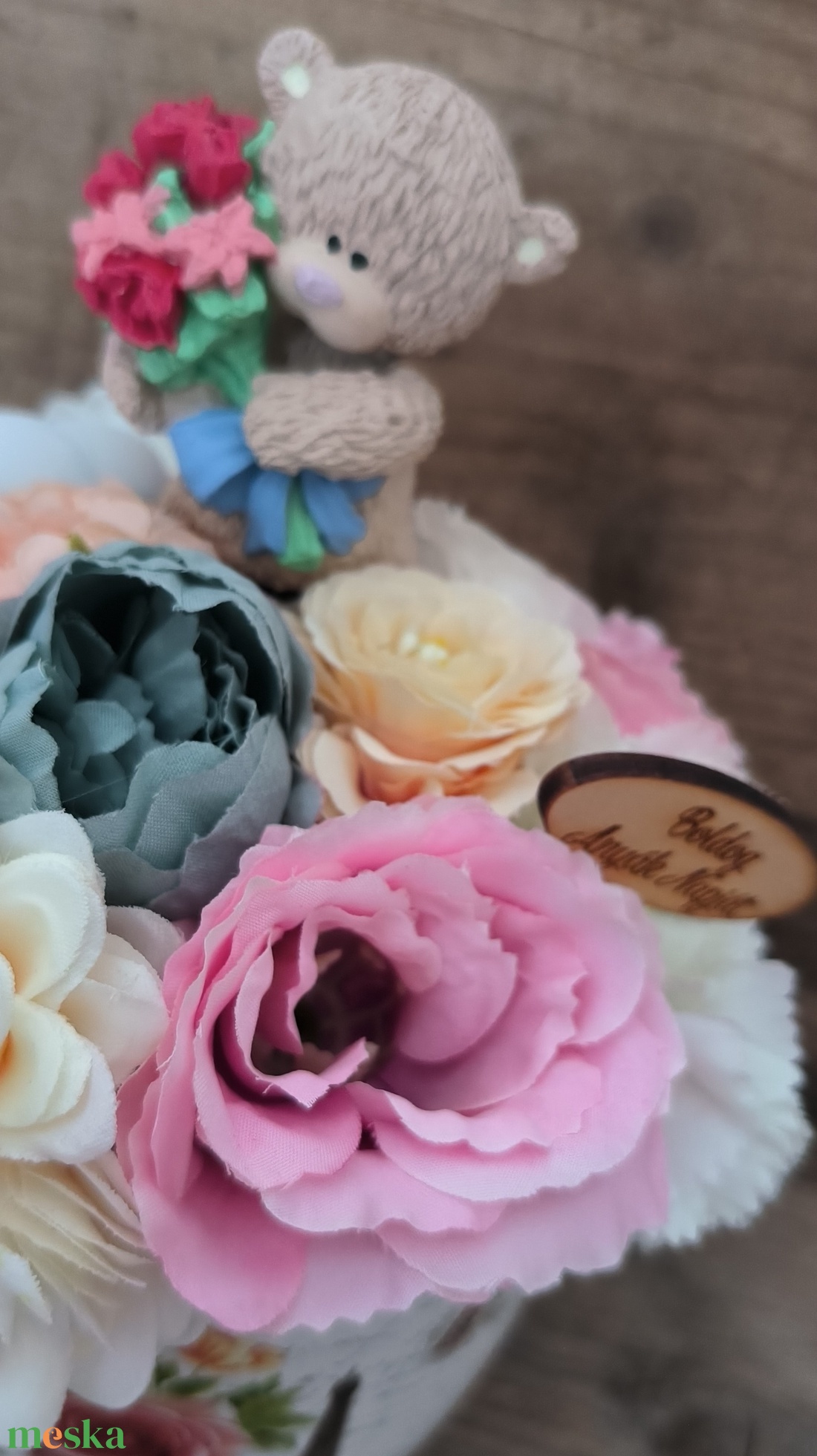 Anyák napi macis virágkaspó - esküvő - emlék & ajándék - köszönőajándék - Meska.hu