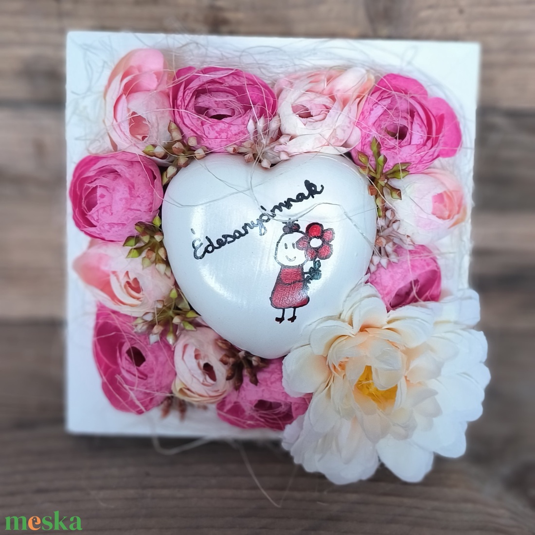 Édesanyámnak! � szív virágos keretben - esküvő - emlék & ajándék - köszönőajándék - Meska.hu