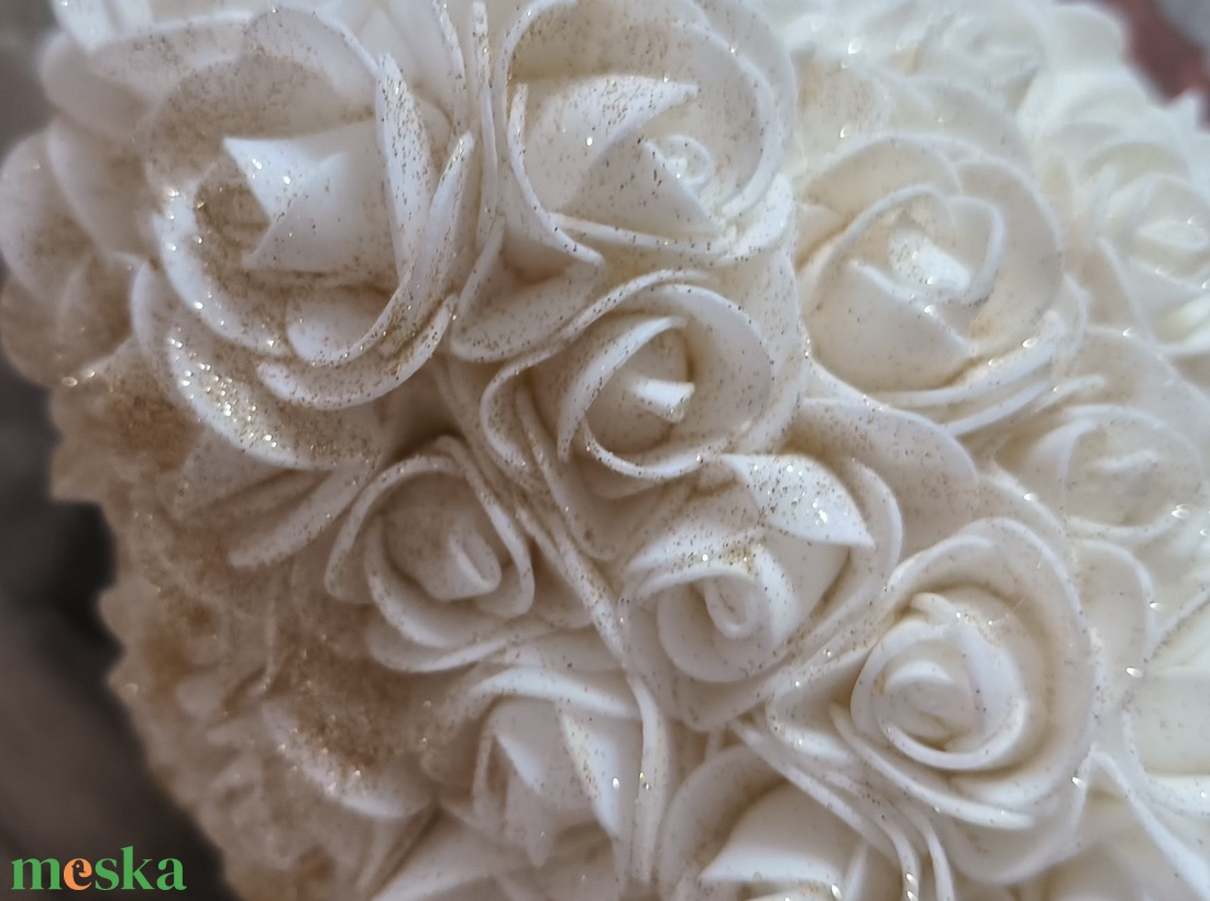 Habrózsa maci, glitteres - otthon & életmód - virágdekoráció - virágok - virágbox - Meska.hu