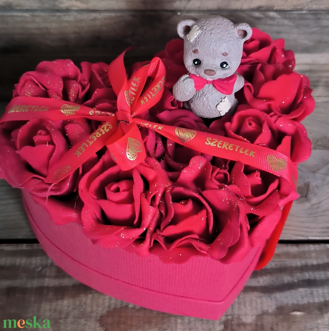 Macis rózsabox - otthon & életmód - virágdekoráció - virágok - virágbox - Meska.hu