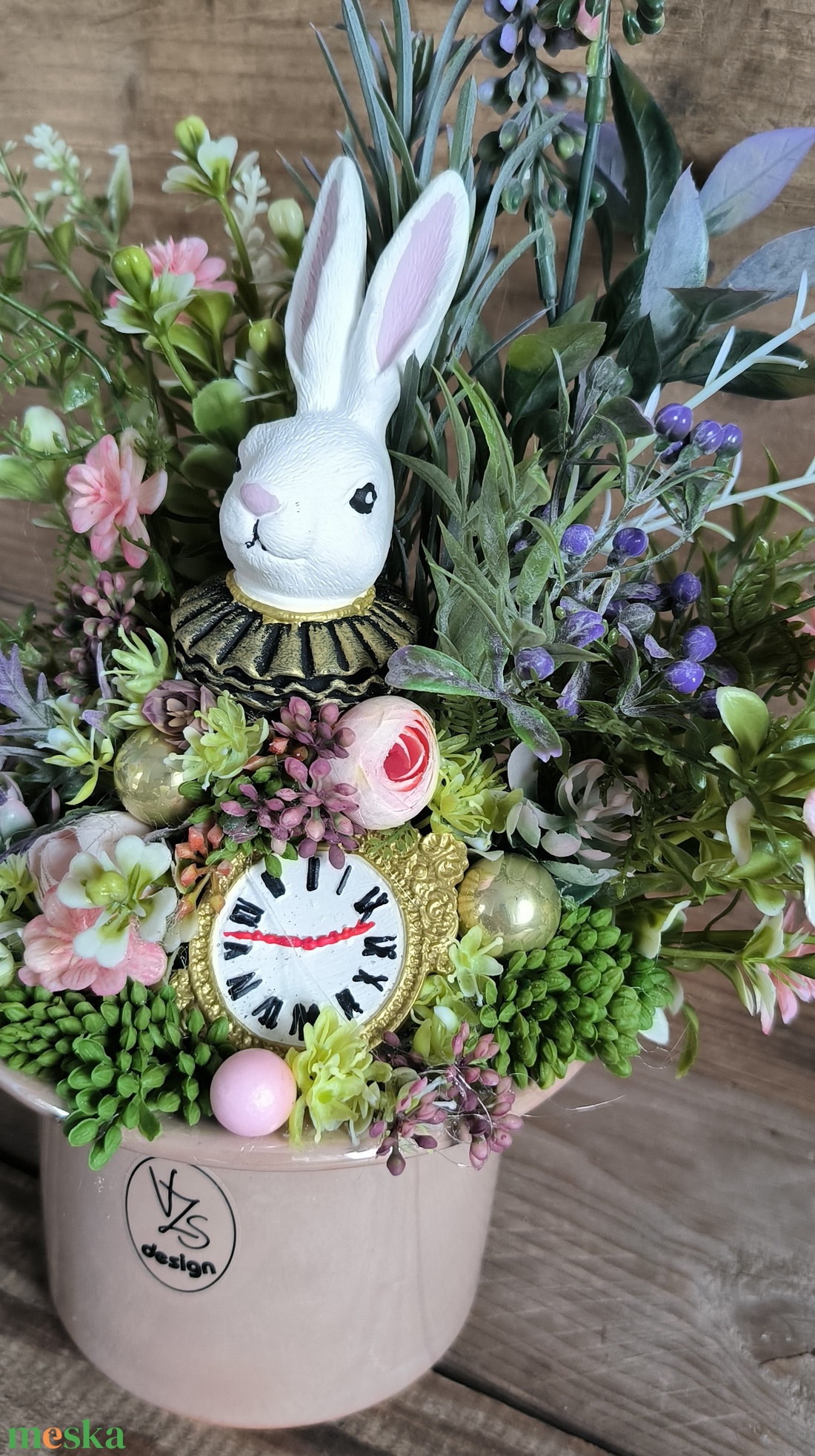 Alice tavaszi dekoráció - ünnepi díszek, dekorációk - húsvéti díszek és dekorációk - húsvéti virágos díszek - Meska.hu