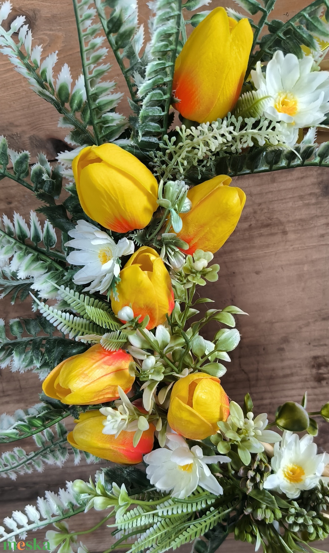 Tavaszi tulipános ajtódísz � 25 cm-es vessző alapon  - otthon & életmód - dekoráció - ajtó- és ablak dekoráció - ajtódísz & kopogtató - Meska.hu