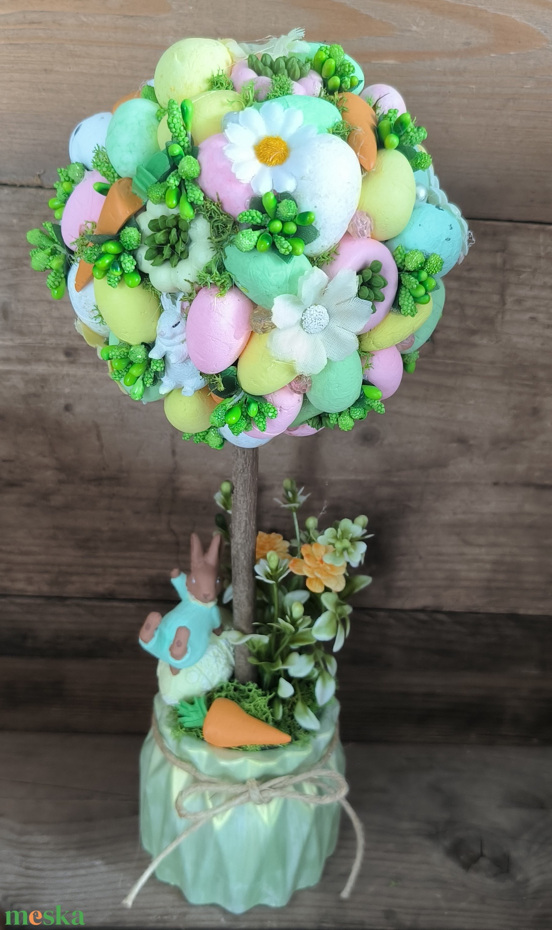  Tavaszi Tojásfa � 37 cm magas, díszdoboznyi cukiság!  - ünnepi díszek, dekorációk - húsvéti díszek és dekorációk - húsvéti asztaldíszek - Meska.hu