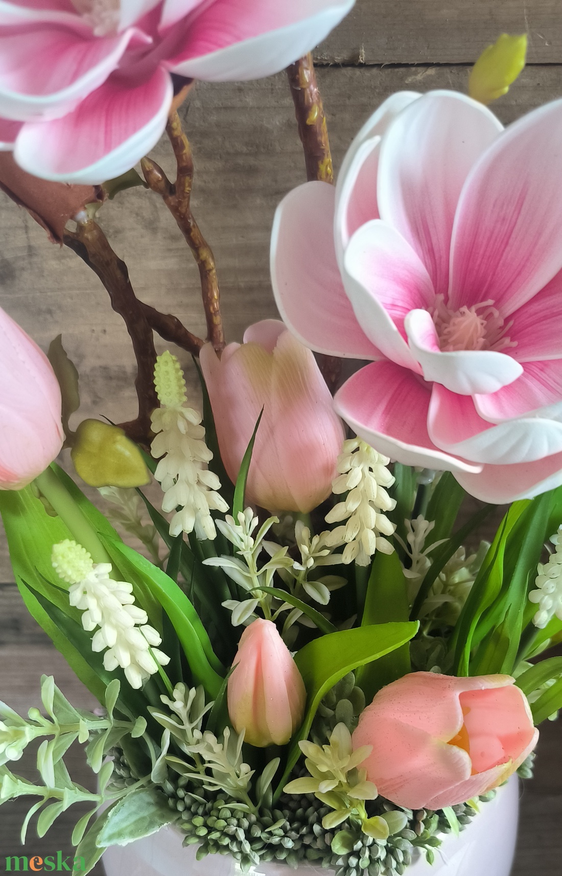 Magnólia gyöngyházfényű VZS kaspóban - otthon & életmód - dekoráció - asztal és polc dekoráció - asztaldísz - Meska.hu