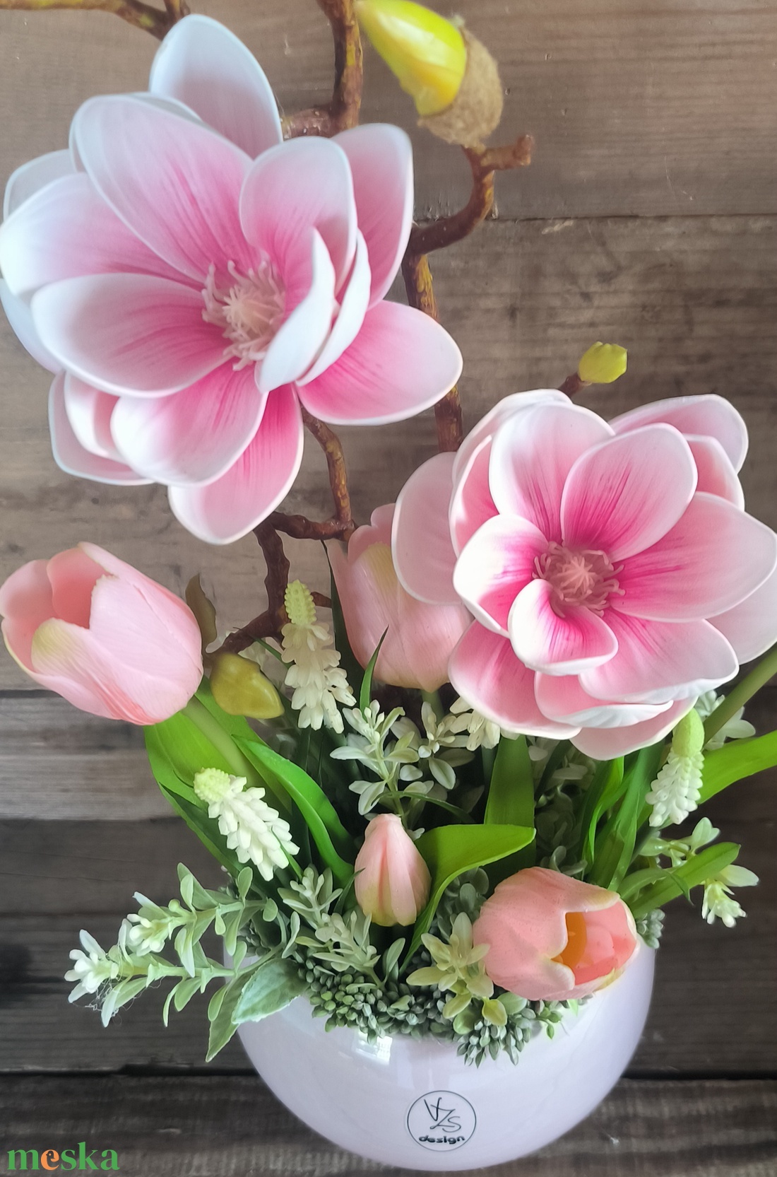 Magnólia gyöngyházfényű VZS kaspóban - otthon & életmód - dekoráció - asztal és polc dekoráció - asztaldísz - Meska.hu