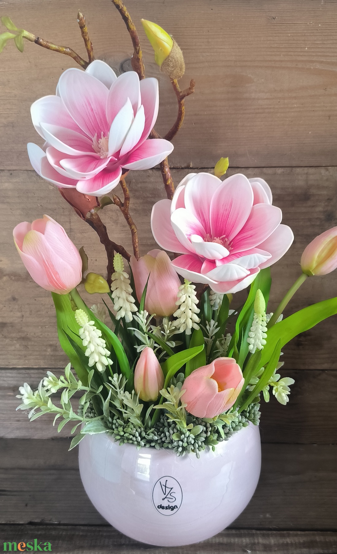 Magnólia gyöngyházfényű VZS kaspóban - otthon & életmód - dekoráció - asztal és polc dekoráció - asztaldísz - Meska.hu