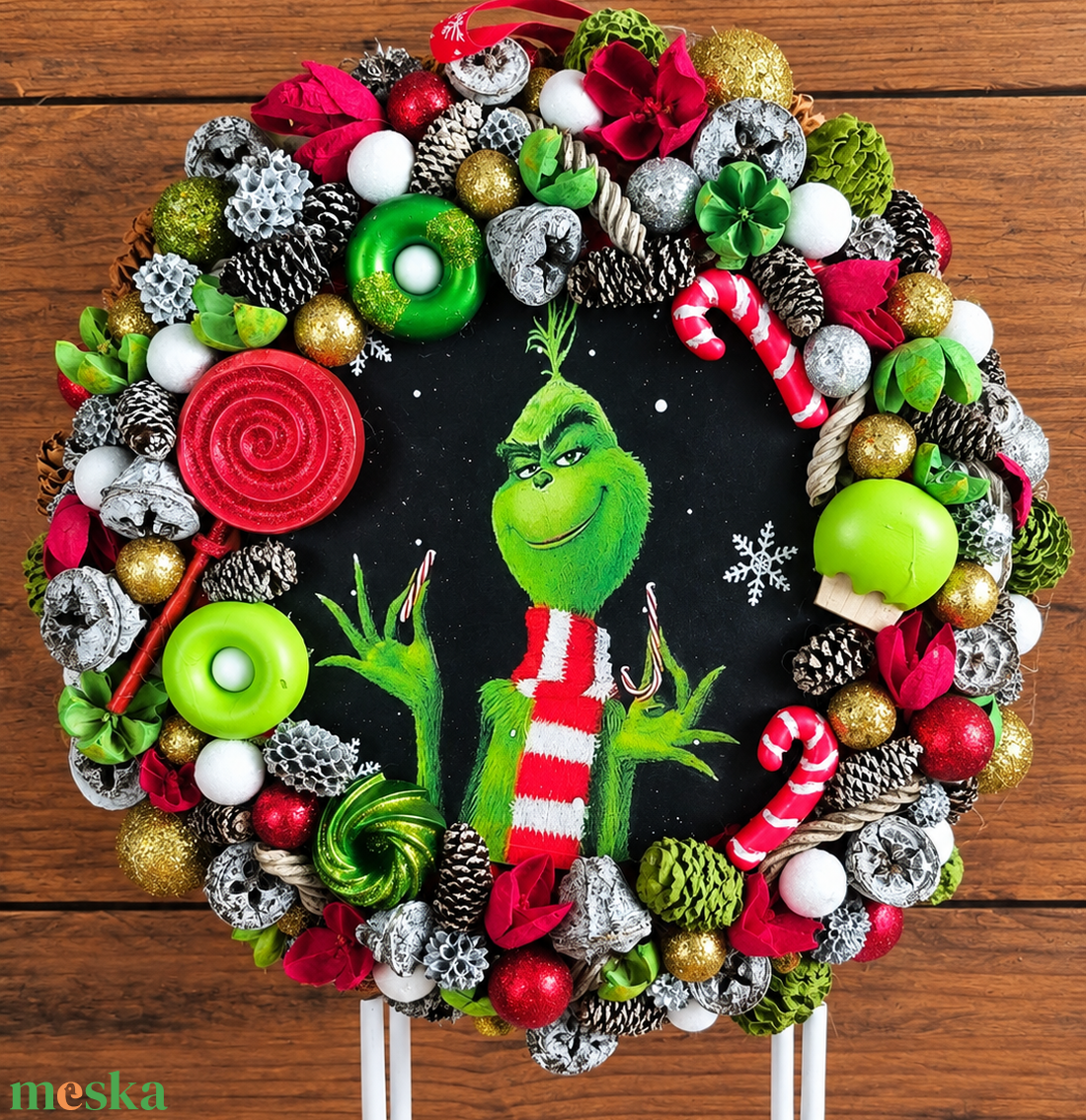 Grincs kopogtató - karácsony - adventi díszek - adventi ajtódísz - Meska.hu