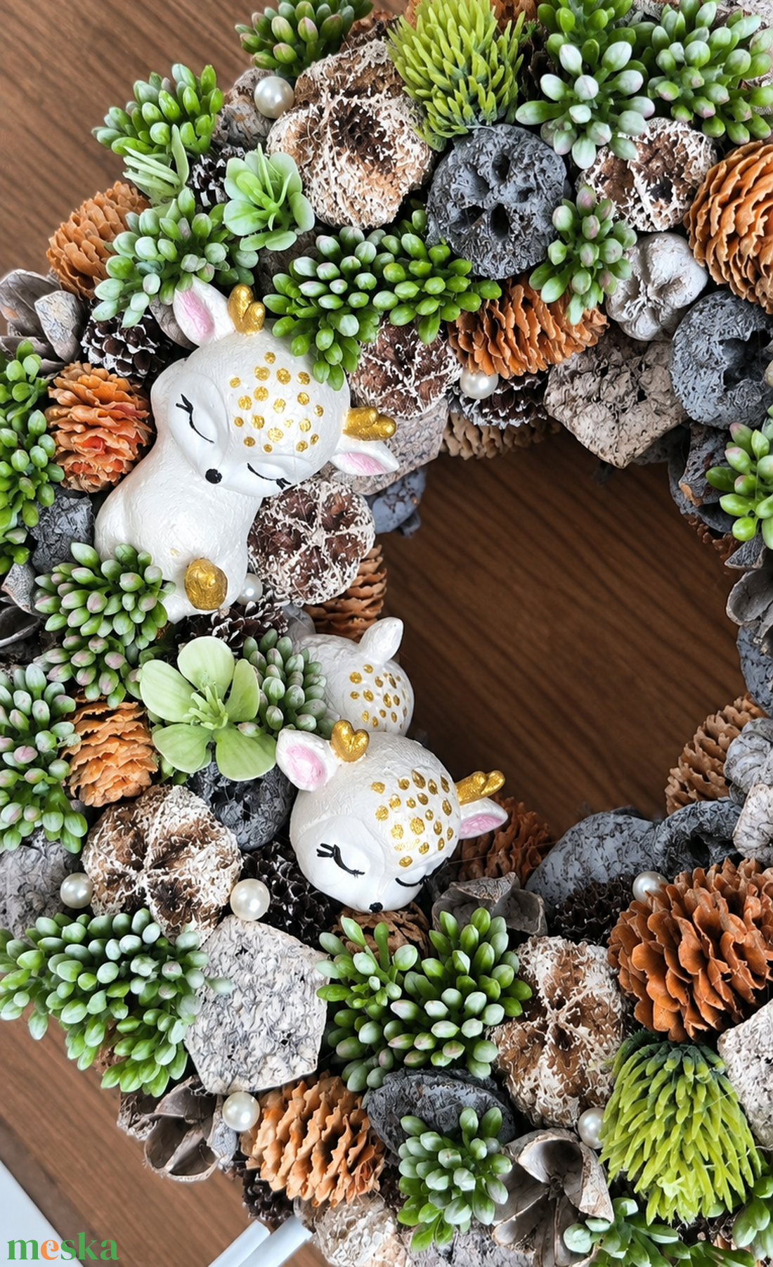  Alvó őzikék  - téli kopogtató - karácsony - adventi díszek - adventi ajtódísz - Meska.hu