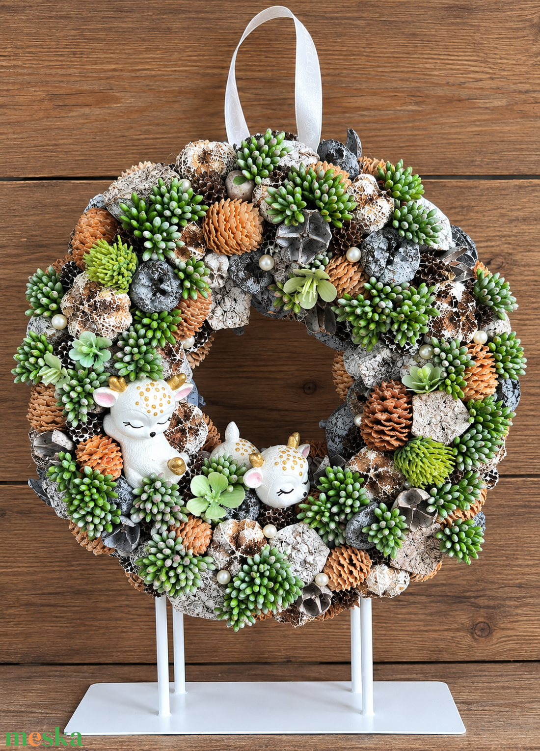  Alvó őzikék  - téli kopogtató - karácsony - adventi díszek - adventi ajtódísz - Meska.hu