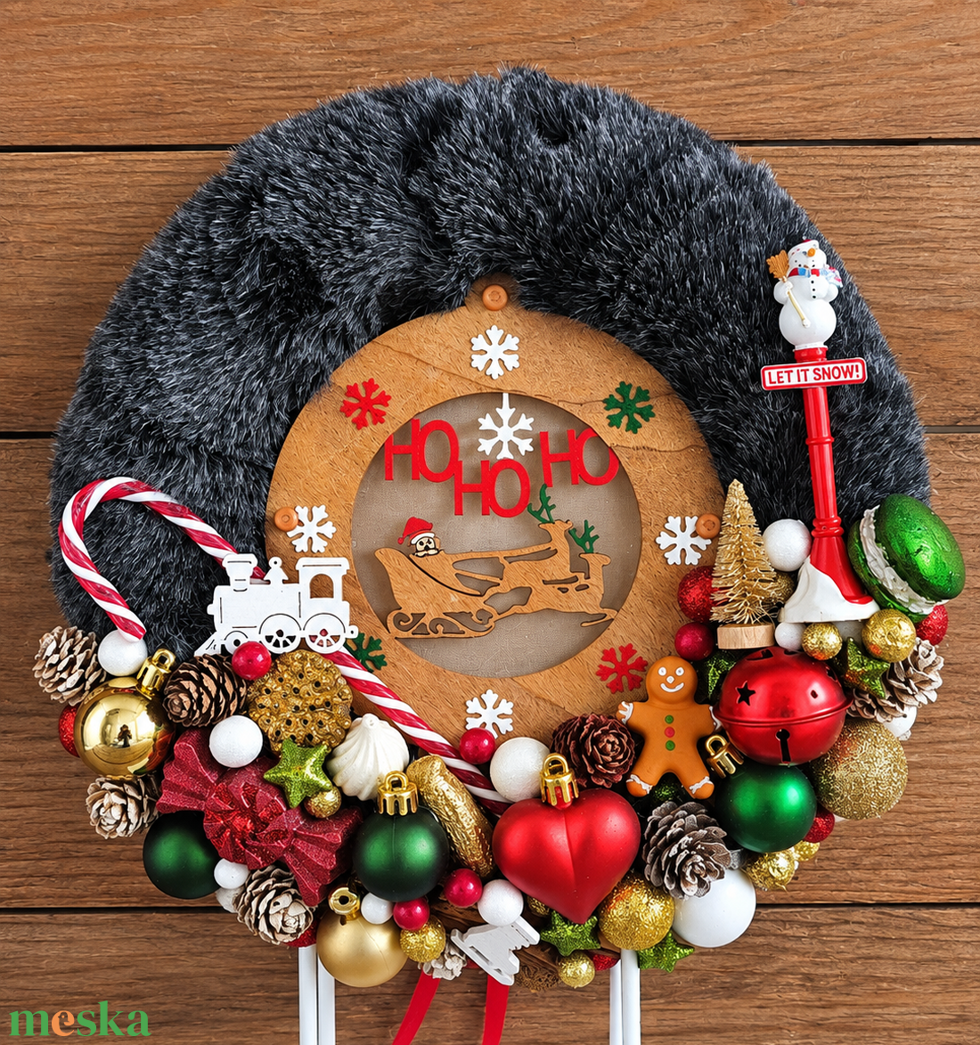 LED-es téli kopogtató - karácsony - adventi díszek - adventi ajtódísz - Meska.hu