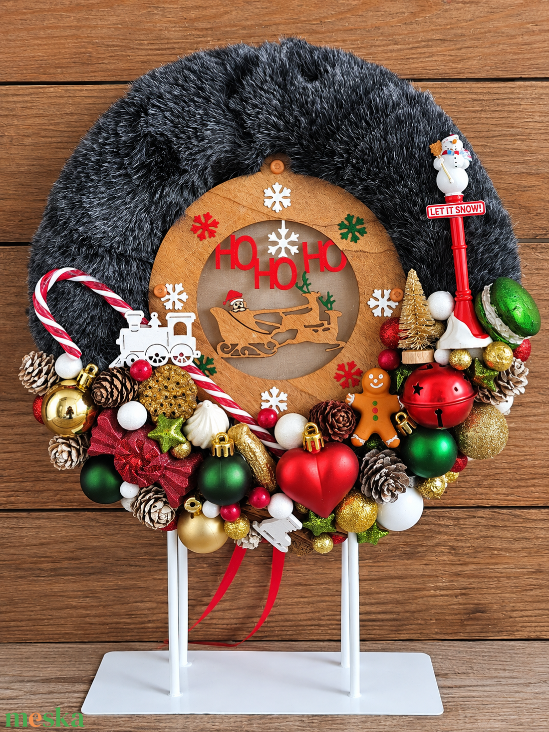 LED-es téli kopogtató - karácsony - adventi díszek - adventi ajtódísz - Meska.hu