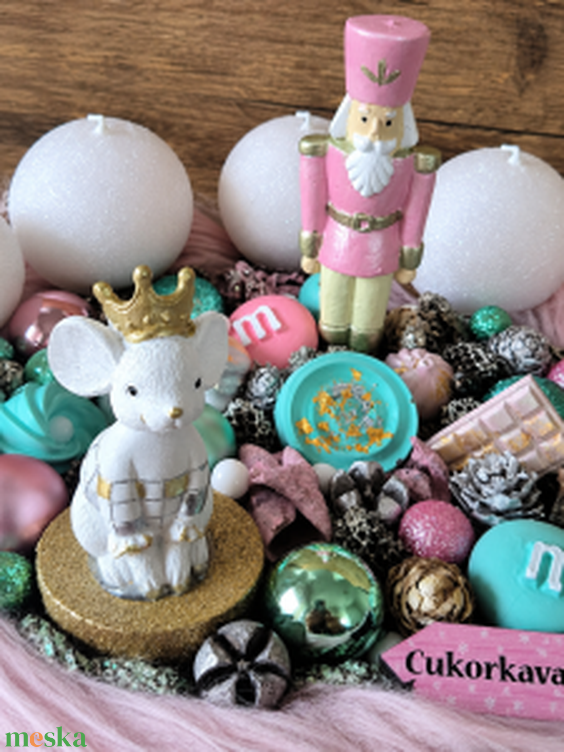 Cukorkagyár adventi koszorú � 30 cm - karácsony - adventi díszek - adventi gyertyadíszek és koszorúdíszek - Meska.hu