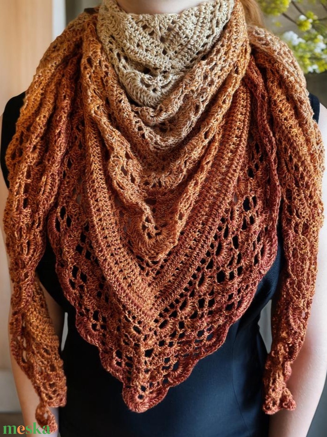 Horgolt kendő  - ruha & divat - sál, sapka, kendő - kendő - Meska.hu