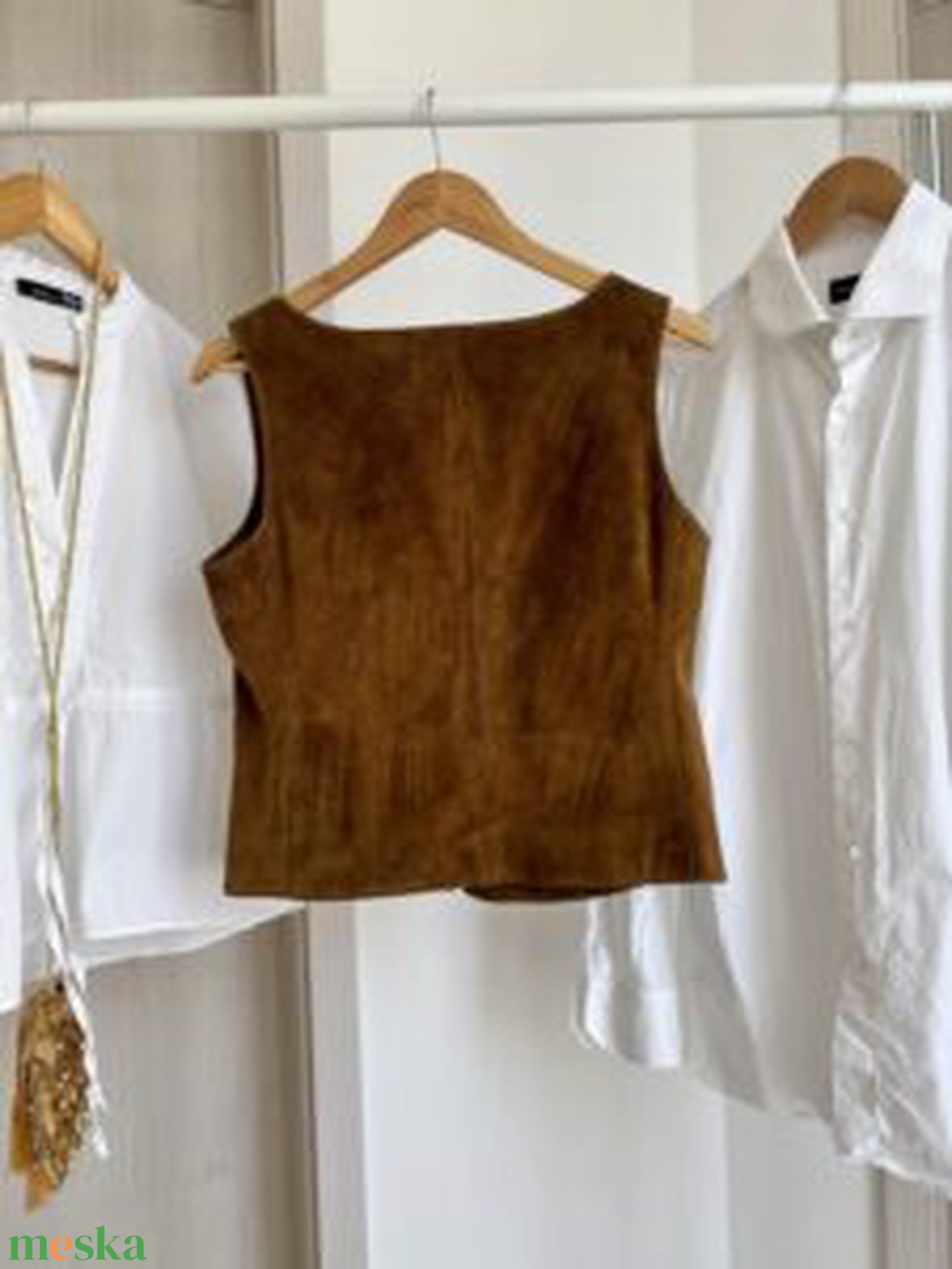 miu miu Vintage Bőrmellény - ruha & divat - női ruha - mellény - Meska.hu