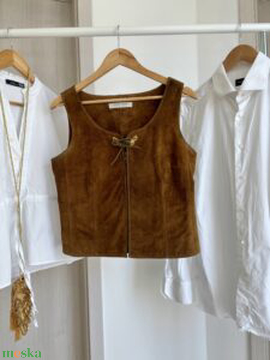 miu miu Vintage Bőrmellény - ruha & divat - női ruha - mellény - Meska.hu