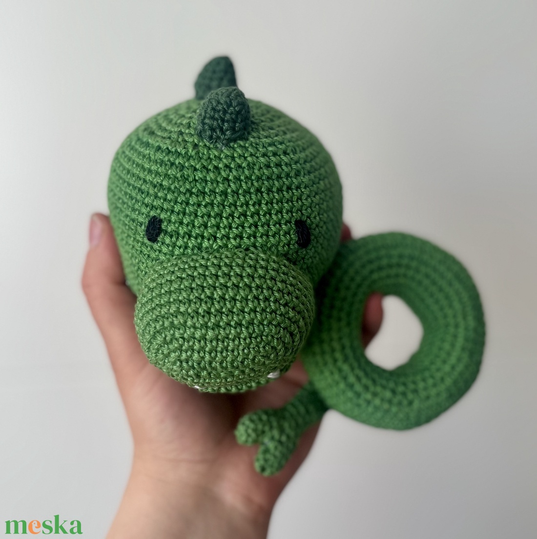 Horgolt Montessori dínó toronyépítő, rakosgató - játék & sport - készségfejlesztő és logikai játék - toronyépítő- és egyensúlyozó játékok - Meska.hu