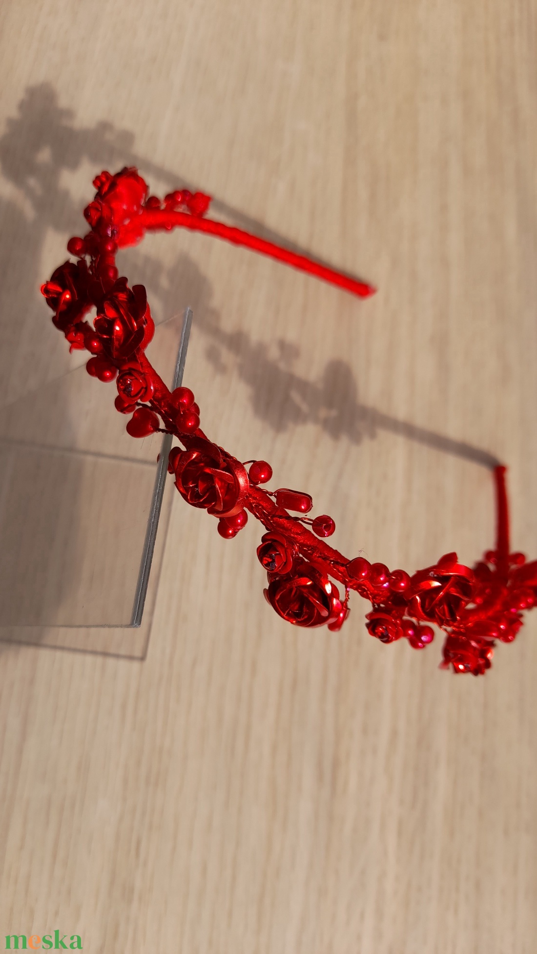 Piros  hajpánt.  - esküvő - hajdísz - hajpánt - Meska.hu