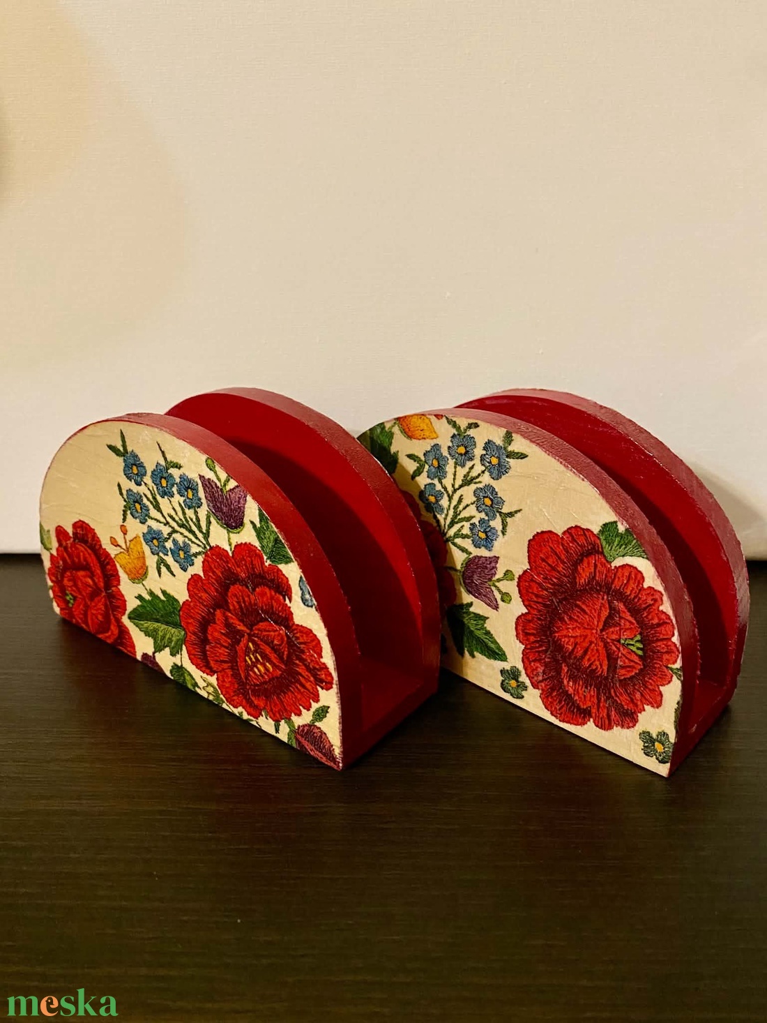 Decoupage technikáva készült szalvétatartó - otthon & életmód - konyhafelszerelés, tálalás - tálalás - szalvétatartó, szalvétagyűrű - Meska.hu