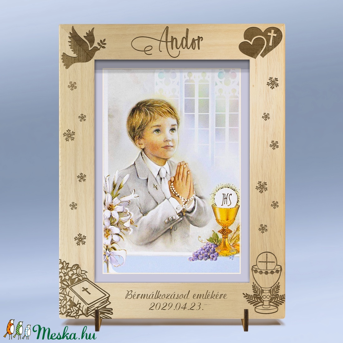 Bérmálásra, elsőáldozásra, keresztelőre egyedi ajándék, névreszóló képkeret rendelhető - otthon & életmód - vallás - kereszt - Meska.hu