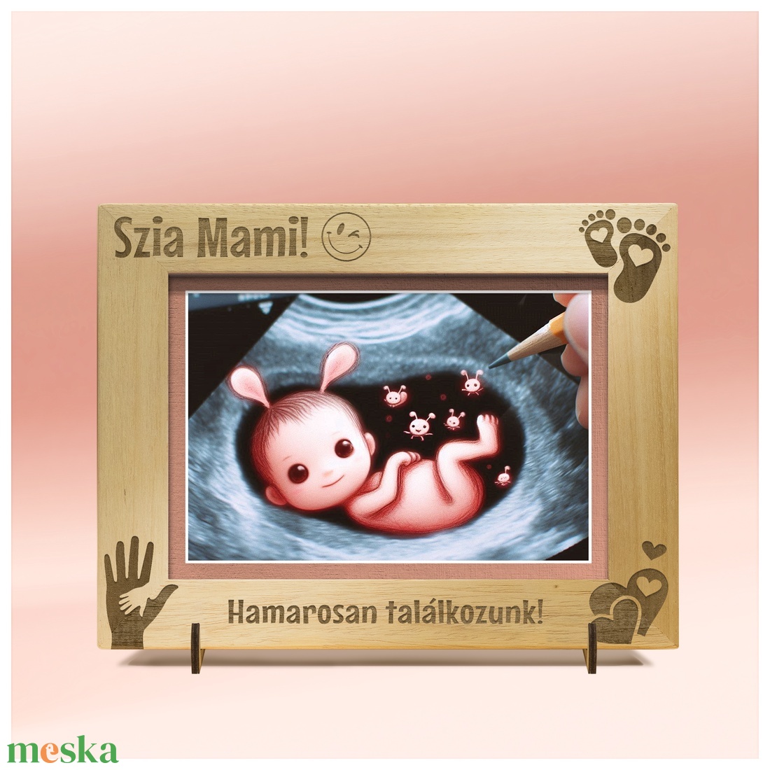 Babaszületésre, babavárásra, egyedi ajándék, névreszóló, gravírozott képkeret rendelhető - otthon & életmód - dekoráció - kép & falikép - képkeret - Meska.hu