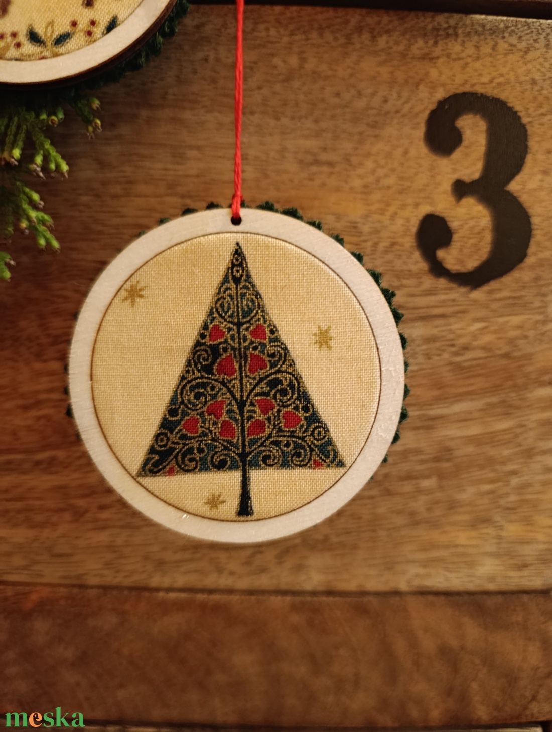 Karácsonyi textil és fa dekoráció  - karácsony - karácsonyi lakásdekoráció - karácsonyfadíszek - Meska.hu
