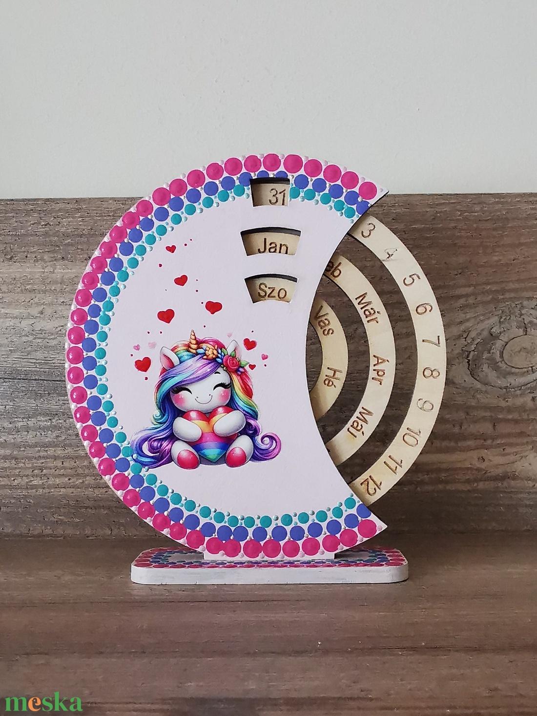 Unikornis öröknaptár  - otthon & életmód - dekoráció - fali és függő dekoráció - falinaptár & öröknaptár - Meska.hu