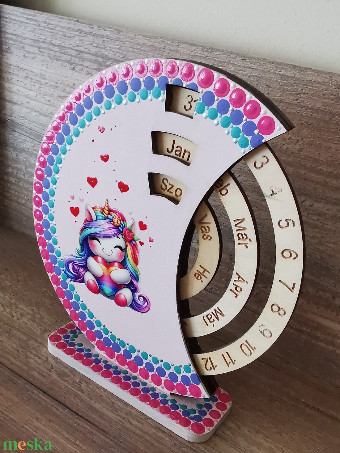 Unikornis öröknaptár  - otthon & életmód - dekoráció - fali és függő dekoráció - falinaptár & öröknaptár - Meska.hu