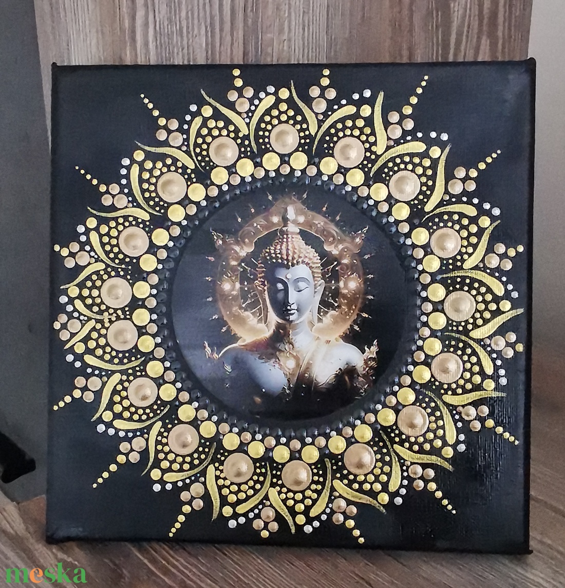 Nyugalom egy pillantásra - Buddhás falikép - otthon & életmód - dekoráció - kép & falikép - vászonkép - Meska.hu