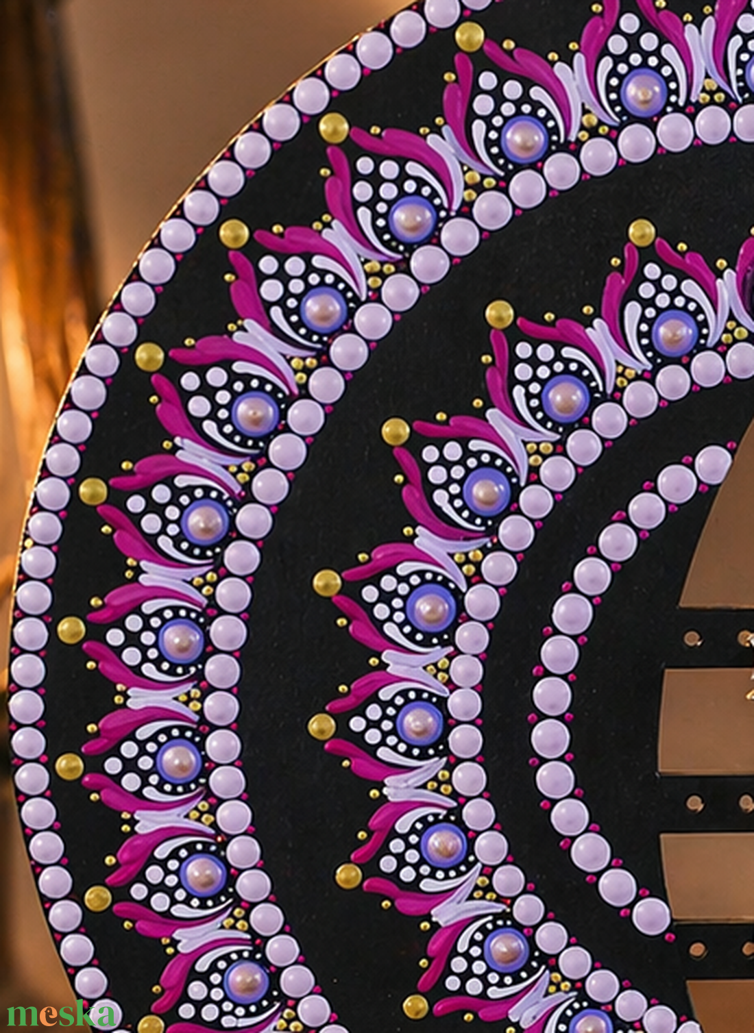 Kézzel festett mandala fülbevaló tartó - ékszer - ékszertartó - ékszertartó állvány - Meska.hu