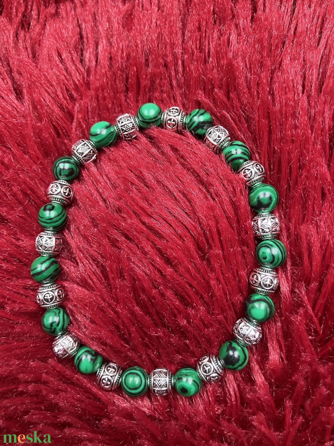 Malachit ásványkarkötő - ékszer - karkötő - ásványkarkötő - Meska.hu